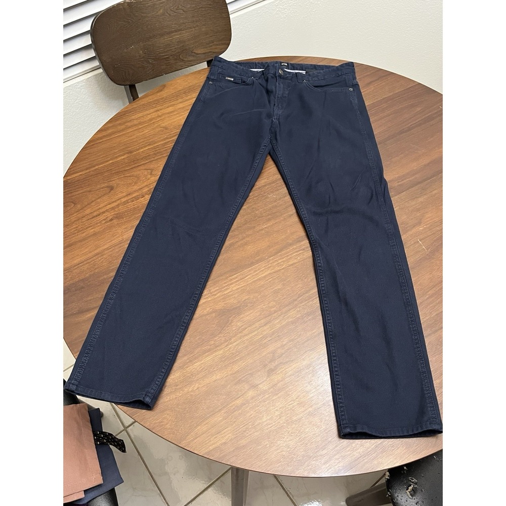 Boss Hugo Boss Men's 34 Navy Blue Stretch Italian Fabric Casual Pants